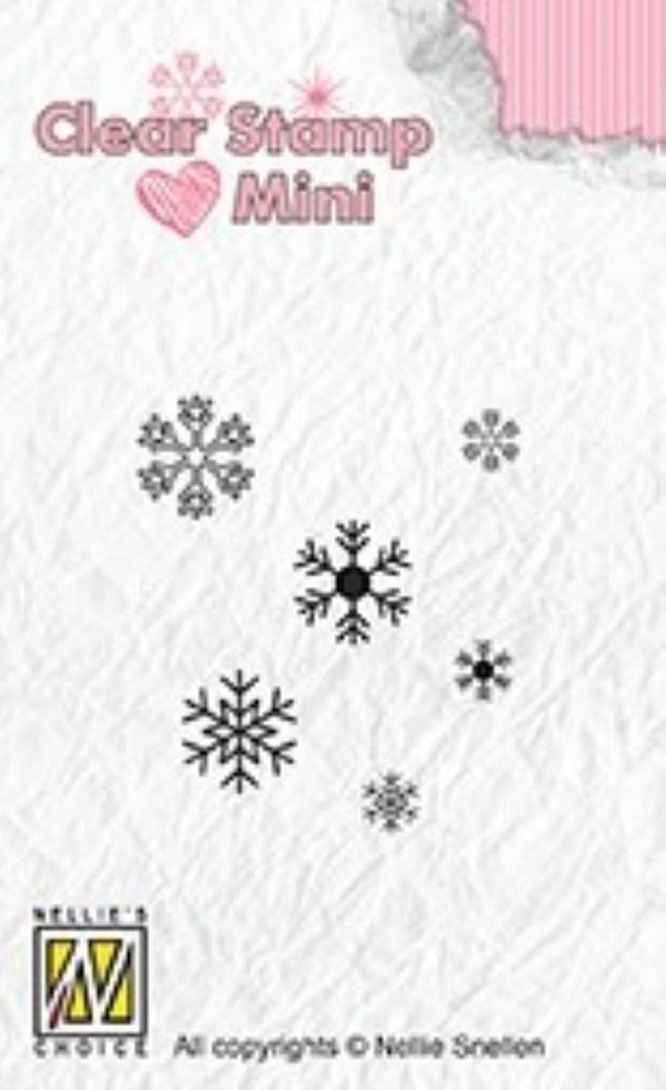 MAFS011 Mini Clearstamp stempel Nellie Snellen Snowflakes sneeuw